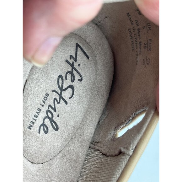 LIFE STRIDE Slip-On Shoe 9M Taupe Soft System Faux Leather Flats Shoe Breathable - Picture 6 of 6